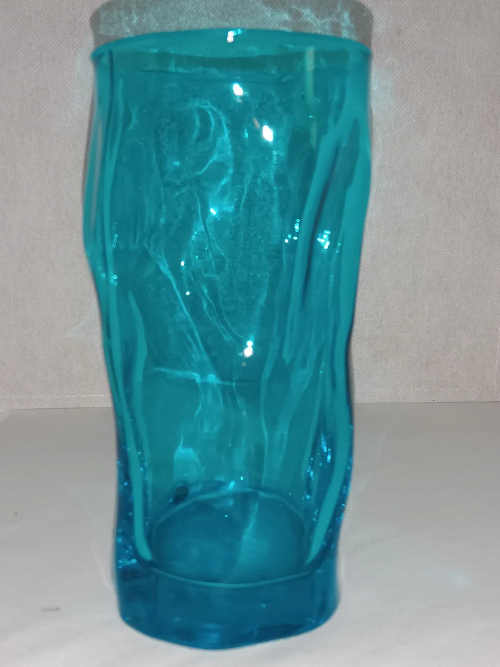 Colorful Crinkled Glass Tumbler Set - Teal and Fuchsia